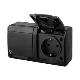 SOCKET HERMES 2-NE MAAN-GA IP44 PINNAPEALNE BLACK SOCKET HERMES 2-NE MAAN-GA IP44 PINNAPEALNE BLACK