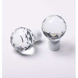 KARDINAPUU 25MM OTSIK CRYSTAL VALGE 2TK