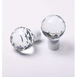 KARDINAPUU 25MM OTSIK CRYSTAL VALGE 2TK