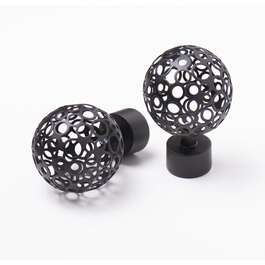 KARDINAPUU 25MM OTSIK AZUR MUST/MATT 2TK