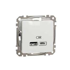 USB LAADIJA SEDNA DISAIN  2,4A A+C VALGE