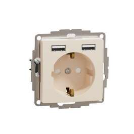 SOCKET  SEDNA DISAIN MAANDUSEGA+2xUSB BEEŽ