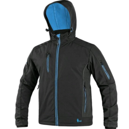 JACKET  SOFTSHELL HW BRISTOL BLACK /BLUE  2XL