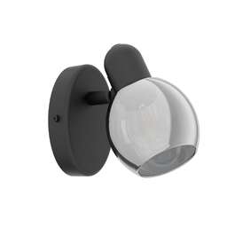 Pollica Wall Luminaire 10W E14 Black/Glass