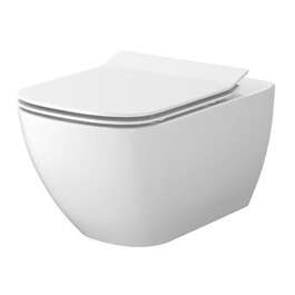 VIRGO seinään ripustettava valkoinen WC-istuin + istuin, pehmeästi sulkeutuva
