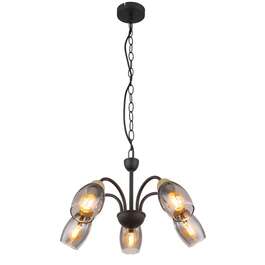 VALGUSTI GERLY 5x25W E14 SUITSU/MATT MUST H120cm