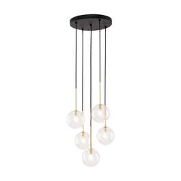 VALGUSTI NILOS BLACK/GOLD 5x8W G9 LED TRANSP.H97cm