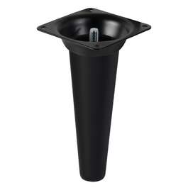 Huonekalunjalka 150 mm, musta puu, kiinnitys musta metalli