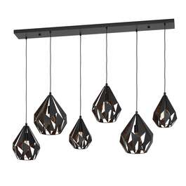 VALGUSTI CARLTON 1 6x40W E27 METALL MUST/VASK
