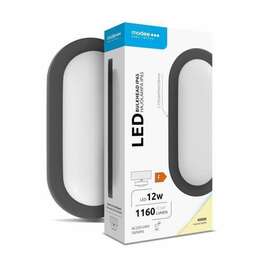 VALGUSTI LED MODEE 12W 1160lm IP65 OVAALNE MUST