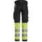 Рабочие штаны Snickers Hi-Vis Stretch, класс 1, жёлто‑чёрные Рабочие штаны Snickers Hi-Vis Stretch, класс 1, жёлто‑чёрные