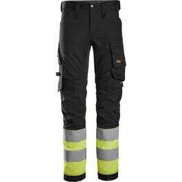 Työhousut Snickers Hi-Vis Stretch luokka 1 keltainen/musta 52