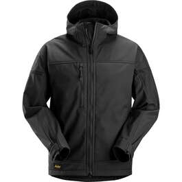 JAKK SNICKERS SOFTSHELL STRETCH KAPUUTSIGA MUST XL