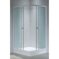 SHOWER ENCLOSURE WITH TRAY GOTLAND EKO 80X80CM SQUARE WITH SILVER PROFILES
