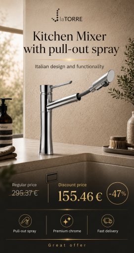 Kitchen faucet with shower 17181 C, KONVEX