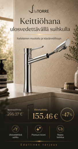 Keittiöhana ulosvedettävällä suihkulla 17181 C, KONVEX