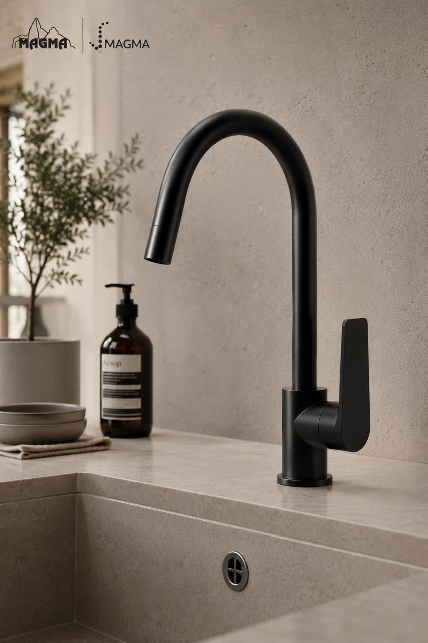 Black kitchen sink faucet MG-2655-M, BĒRZUPE