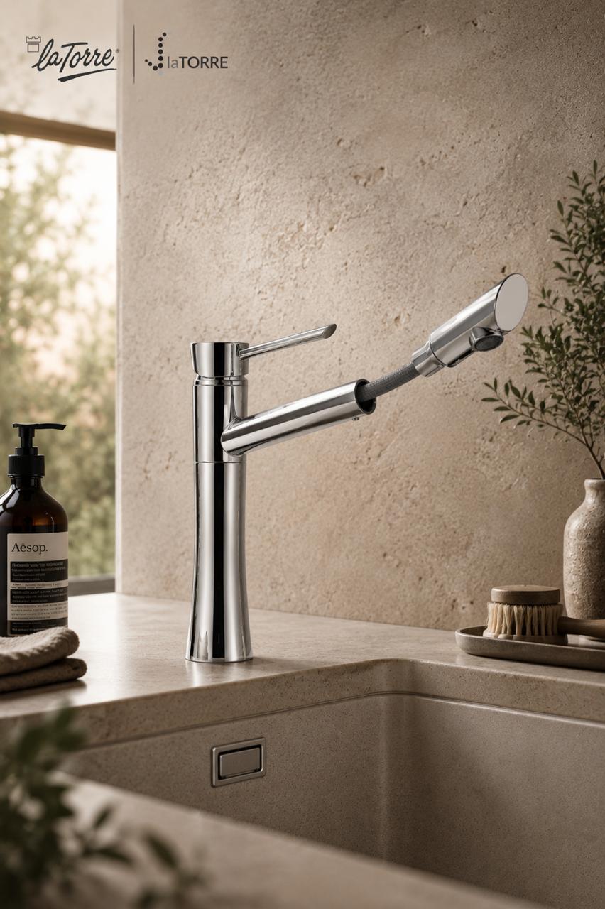 Kitchen faucet with shower 17181 C, KONVEX