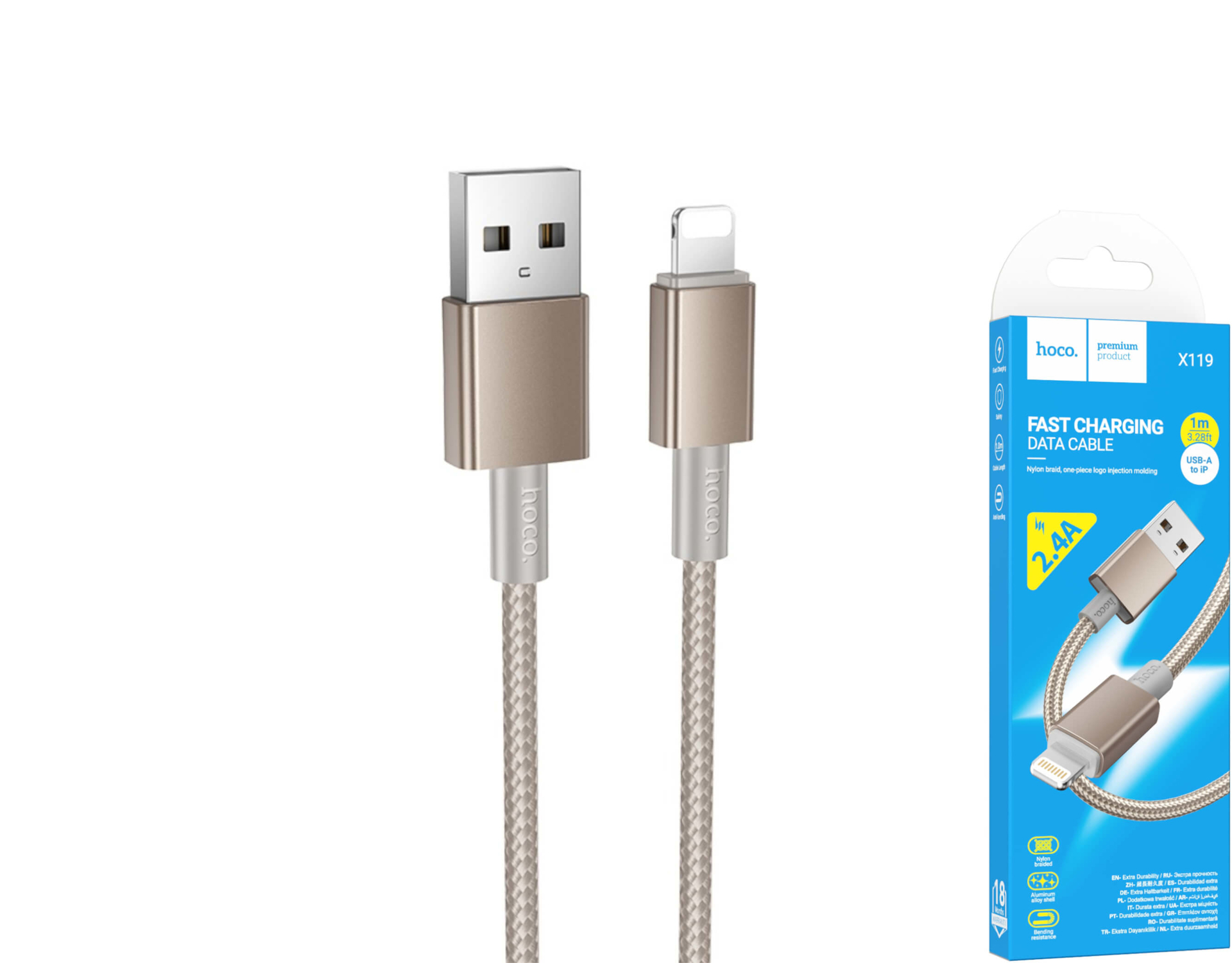 KAABEL DOT 6133 A-LIGHTNING 2.1A 1M MUST PUNUTUD